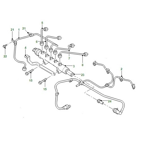 Rampe de retour de gasoil de DEFENDER 2.4 TD4 - GENUINE