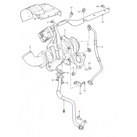 DEFENDER 2.2 TD4 PUMA oil feed pipe to turbo - GENUINE