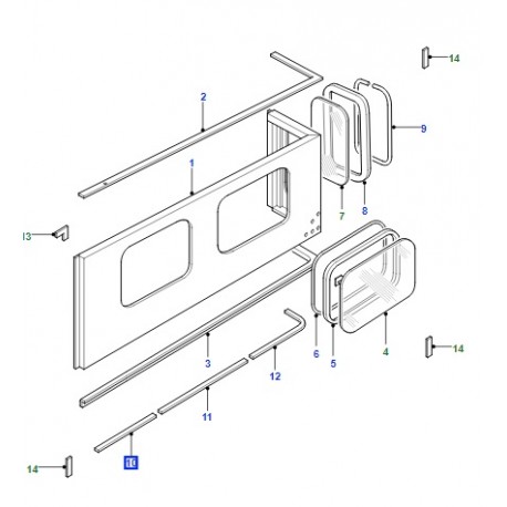 DEFENDER 110 HARD TOP glass body side panel fixed