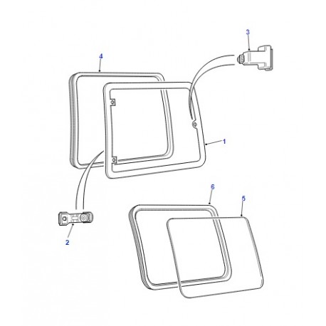Vitre arrière droite sans antenne de DISCOVERY 1 3 portes - GENUINE