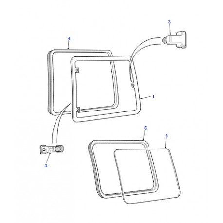 Vitre arrière droite sans antenne de DISCOVERY 1 3 portes - GENUINE