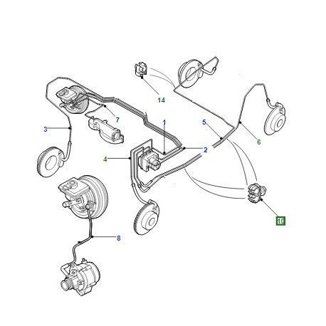 Durite de frein avant droite DISCOVERY 2 - GENUINE