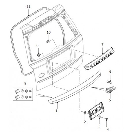 Enjoliveur de coffre avec insert chromé de FREELANDER 2 - GENUINE