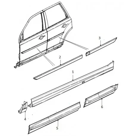 Moulure de bas de caisse gauche de FREELANDER 2 - GENUINE