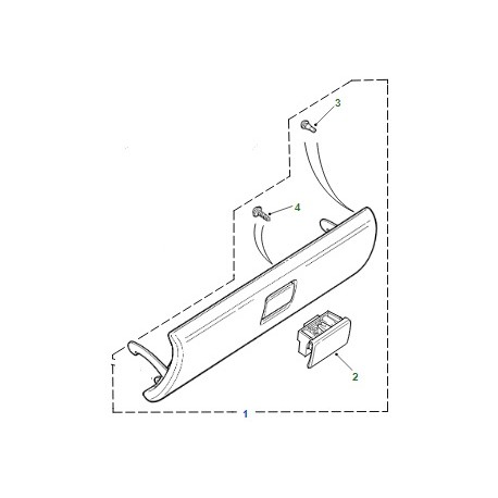 Couvercle de boîte à gants smokestone clair de FREELANDER 1 - GENUINE