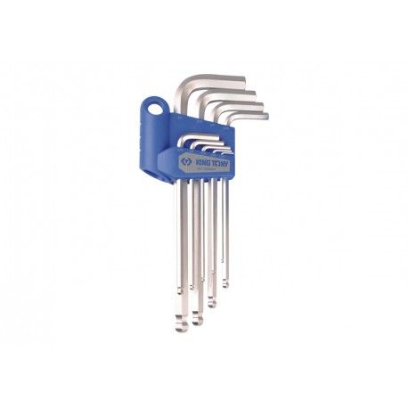 Long "ball point" inch hex key set - 9 pcs - KING TONY