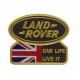 Ecusson à broder LAND ROVER et drapeau anglais - Vert et or