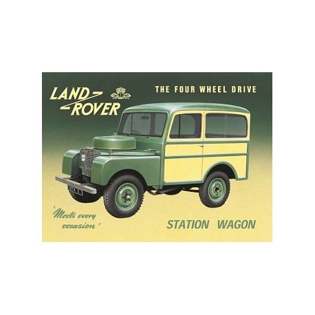 Plaque metal Land Rover Station wagon 30x40cm