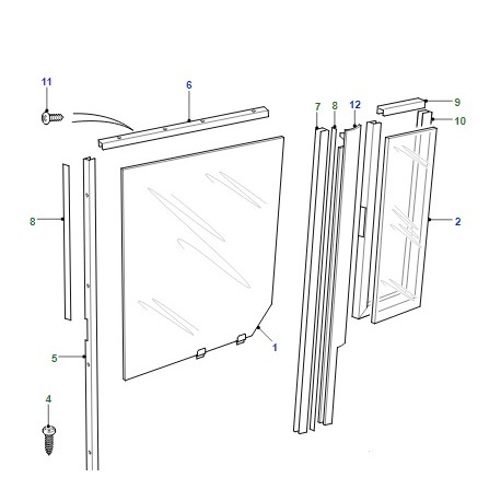 Petite vitre teintée de porte arrière de DEFENDER 110-130 - GENUINE