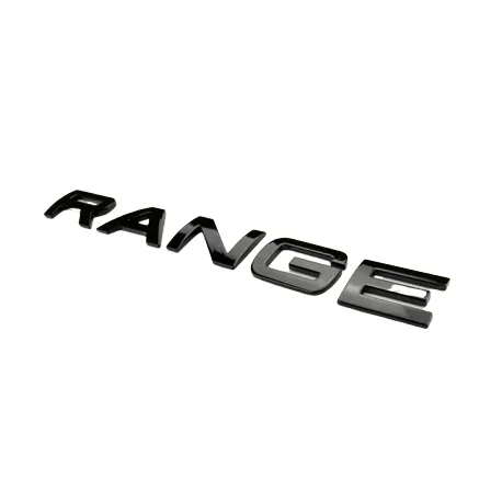 Evoque front "Range" name plate Black Santorini