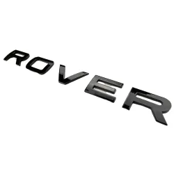 Evoque rear "Rover" name plate Black Santorini