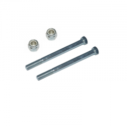 Screw Bolt 3/8 Unf X 4.5 Inch (x2) and nyloc nut 3/8 inch unf. zinc plated (x2)