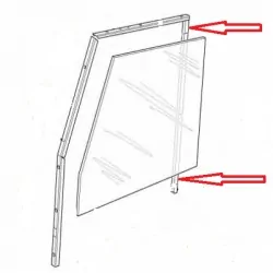 Channel front door glass Defender -vertical Genuine