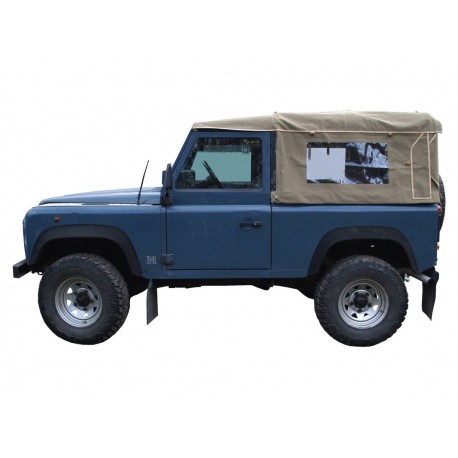 Defender 90 Full Hood - Sand With Side windows