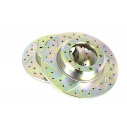 Rear cross drilled and grooved solid brake disc for 110 & 130
