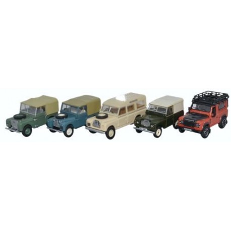 MINIATURES LAND ROVER CLASSIQUE- 1/76E - LOT DE 5