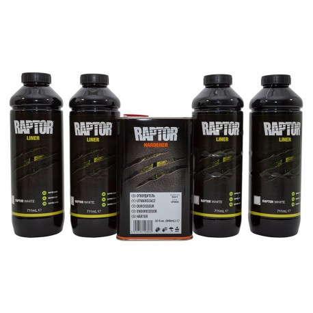 Raptor Kit 4 x 750ml Raptor WHITE - RLW/S4 et 1 Litre Durcisseur