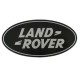 Autocollant Land Rover argenté sur fond noir