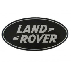 badge rear land rover silver on black