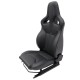 ELITE SPORTS SEAT (HEATED) PAIR BLACK LEATHER - BLACK STITCH