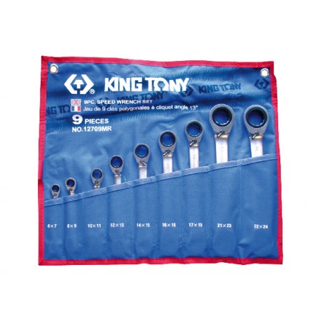 Trousse de clés polygonales à cliquet métriques de 9 pièces - King Tony