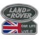 ECUSSON LAND ROVER ET DRAPEAU ANGLAIS - VERT ET ARGENT