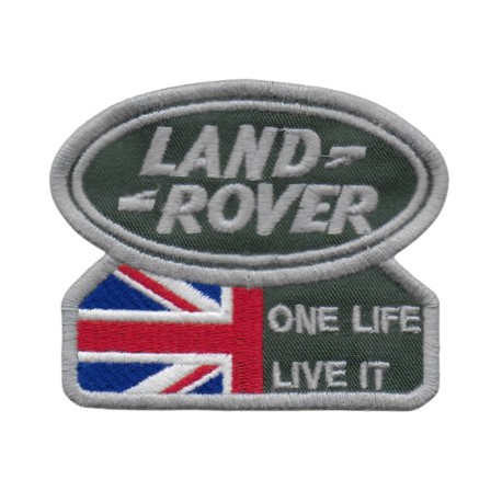 LAND ROVER BRITISH FLAG EMBROIDERED BADGE - GREEN/SILVER