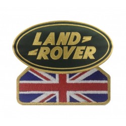LAND ROVER BRITISH FLAG EMBROIDERED BADGE - GOLD/GREEN