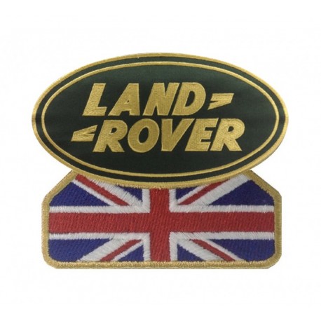 ECUSSON LAND ROVER ET DRAPEAU ANGLAIS - VERT ET DORE