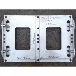 Plateau de batterie double en acier inoxydable