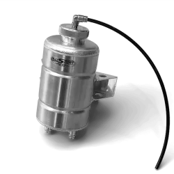 High capacity power steering reservoir with internal baffles