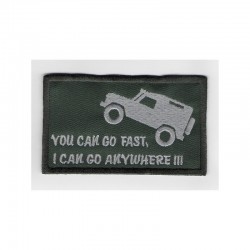 LAND ROVER you can go embroidered badge - silver/green