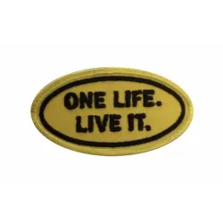 Ecusson One Life Live It - jaune et noir