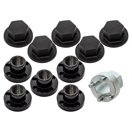 LOCKING WHEEL NUTS & KEY KIT - range rover classic - defender - discovery 1