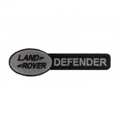 LAND ROVER DEFENDER embroidered badge - silver/green