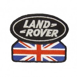 Ecusson à broder LAND ROVER et drapeau anglais - Noir et argent