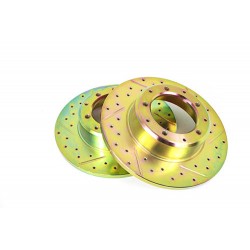 Rear cross drilled and grooved solid brake disc for 90/D1/RRC