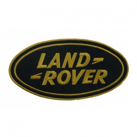 LAND ROVER british flag embroidered badge - silver/black