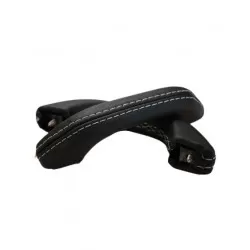 black leather door grab/pull handles silver stitch fit land rover defender 90 110