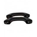 black leather door grab/pull handles silver stitch fit land rover defender 90 110