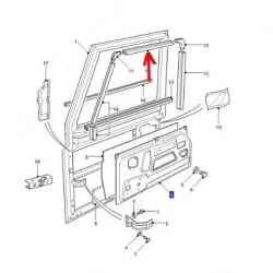 Joint de vitre vertical de porte avant superieur - defender - oem