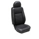 Black leather seat trim cover kit Defender Puma Td4 - front