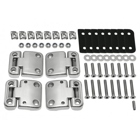 door hinge kit - stainless steel - polished - front row doors - defender/series 3 - set of 4