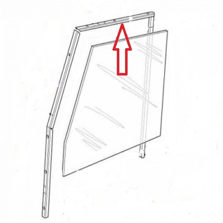 Channel front door glass Defender -horizontal