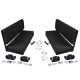 bench seat kit (pair) plus 4 lap belts - black vinyl