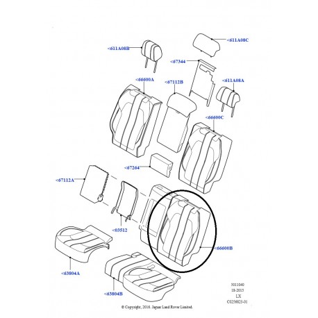 Garniture-Dossier De Siege Arrière Range Rover Sport - GENUINE