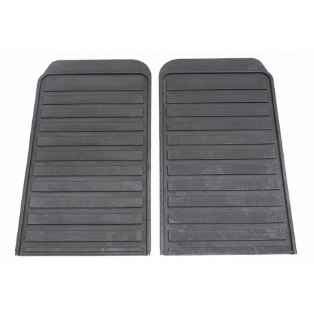 Floor Mat - Rear - Rubber - Black - Defender 110 - pair