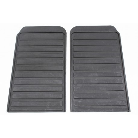 Floor Mat - Rear - Rubber - Black - Defender 110 - pair