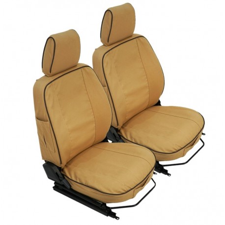 defender front outer canvas seat cover (pair) pre 2007 sand