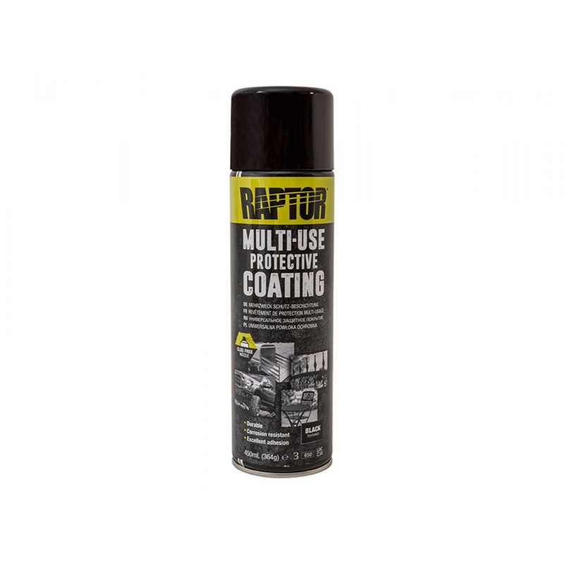 Bombe de peinture noire 450 ML Raptor